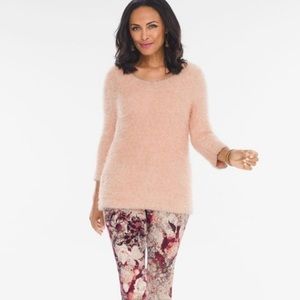 Chico’s Peach Fuzzy Sweater SZ 3